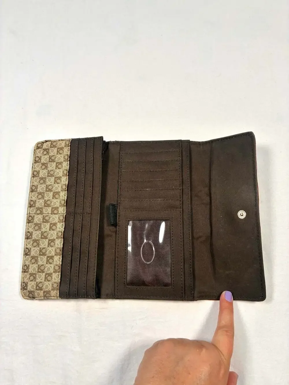 Vintage Y2K Liz Claiborne Denim and Croc Print Trifold Checkbook Wallet